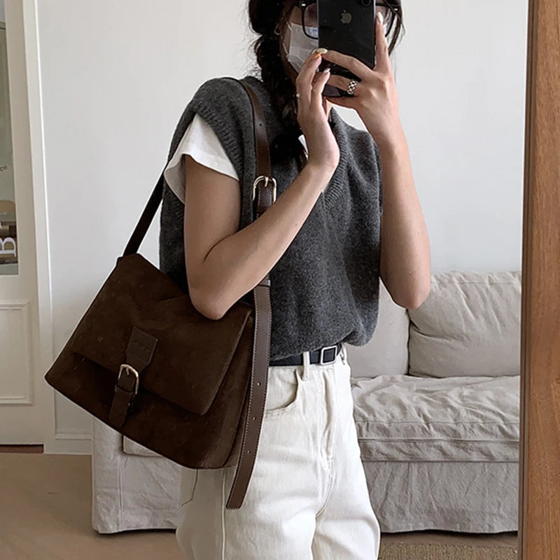 Matte Leather Large Capacity Handbag Female Underarm Shoulder Bag Fashion Messenger Crossbody Bags for Women Luxury Design Totes