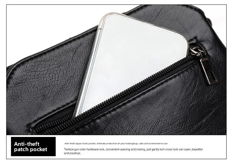 Fashionable Three Interlayer Synthetic Leather Crossbody Bag with Polyester Lining, Stylish Square Single Shoulder Bag for Women