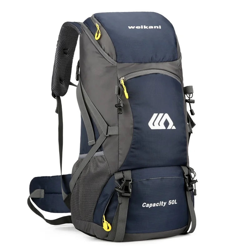Outdoor Hiking Backpack 50L Camping Travel Bag Oxford Cloth Double Shoulder Large Capacity Multi-Functional Outdoor Sports Bag