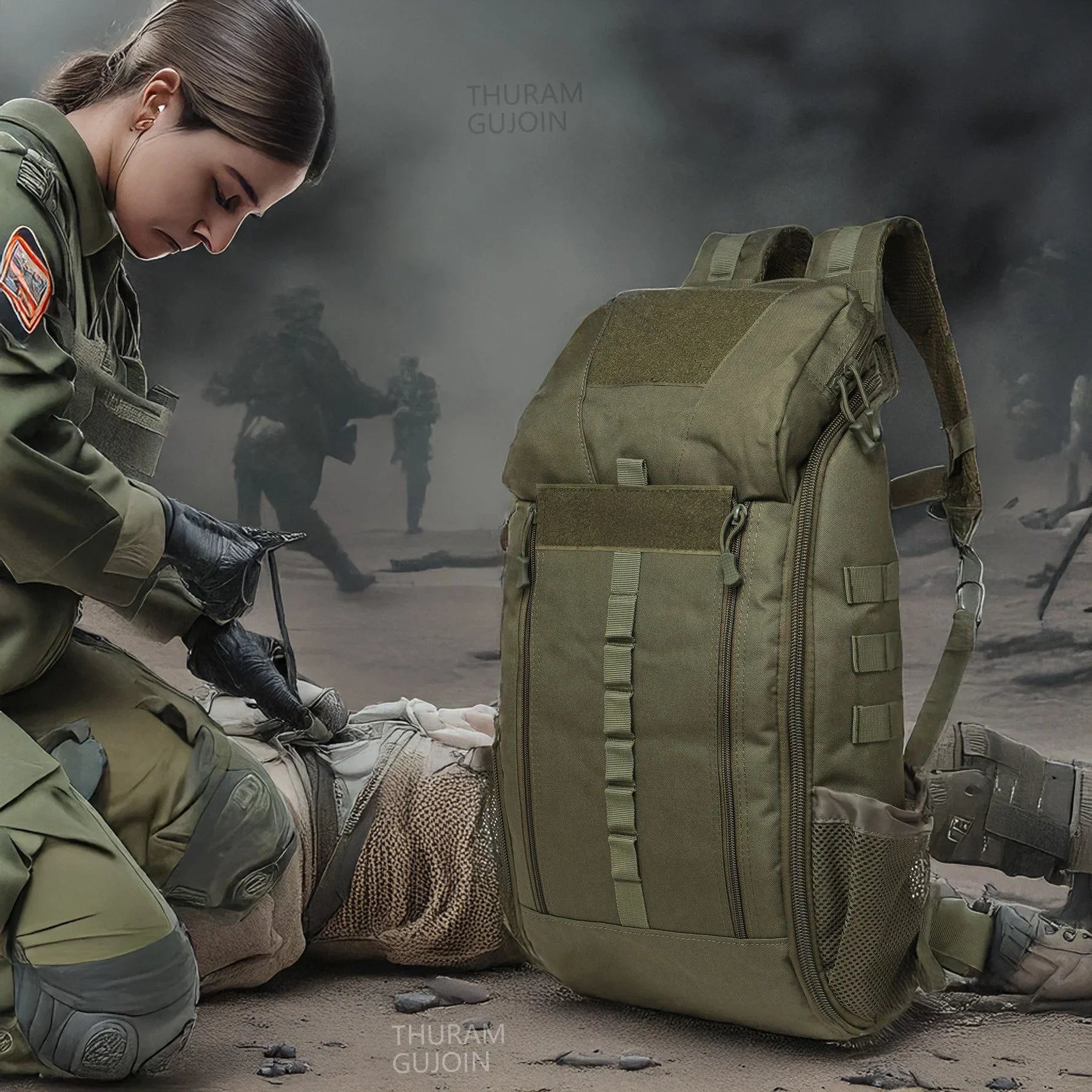 First Aid Kit 40L Waterproof Tactical Medical Backpack First Aid Bag for Hiking Trekking Hunting Fishing Camping Outdoor Sports