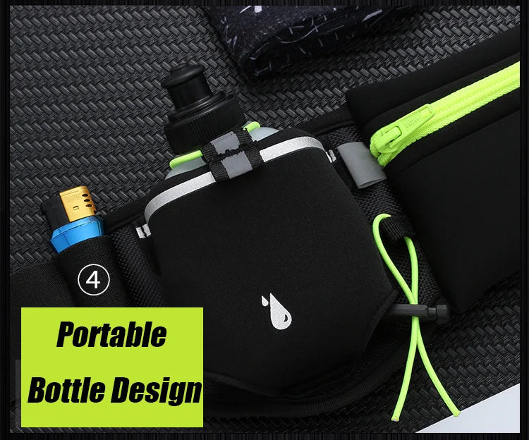 Man/Woman Marathon Trail Running Waist Pack For Phone Water Bottle Sports Fanny Pack Fitness Dual Pocket Running Belt Waist Bag