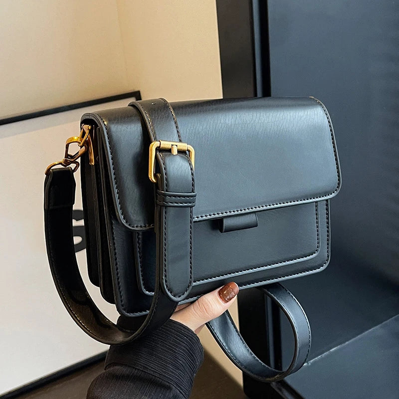 Sewing Thread Women's Shoulder Bags Pu Hasp Ladies Crossbody Bags on Sale 2024 High Quality Free Shipping Bolsas Femininas
