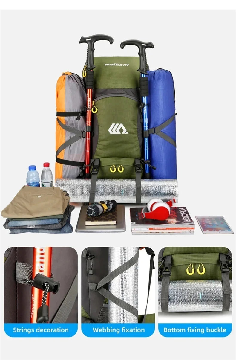 Outdoor sports backpack - hiking backpack 50L men's and women's hiking and camping bag travel backpack with dual shoulder straps