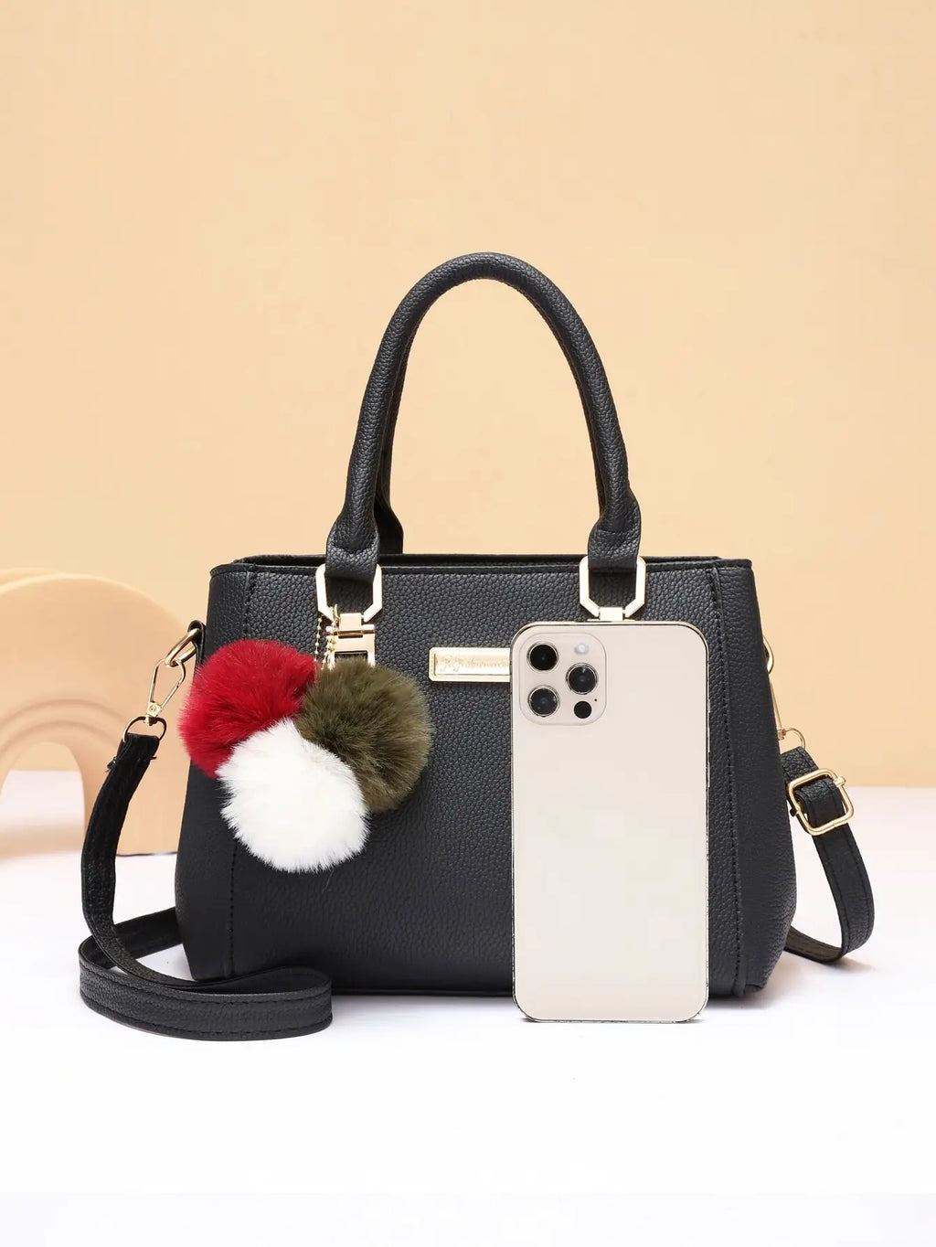 PU Leather Ladies HandBags Women Vintage Purse Plush Tassel Messenger Bags Tote Boston Shoulder Crossbody Bag
