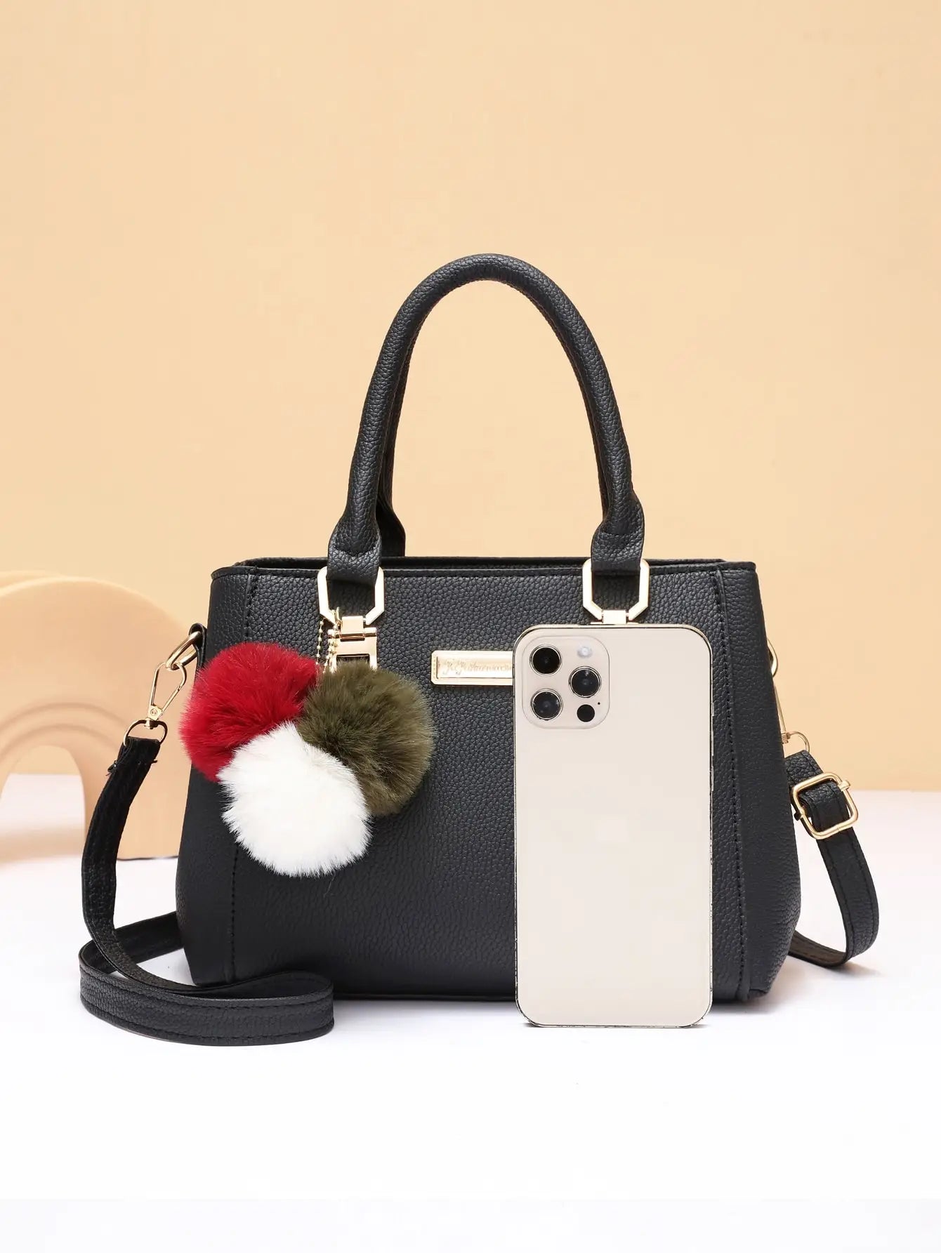 PU Leather Ladies HandBags Women Vintage Purse Plush Tassel Messenger Bags Tote Boston Shoulder Crossbody Bag