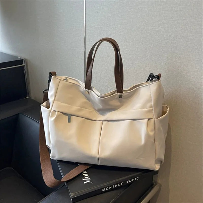 Spacious Nylon Tote Bag for Women Stylish Shoulder Crossbody Bag, Perfect for Casual Outings, Travel, Business, Fitness Shopping