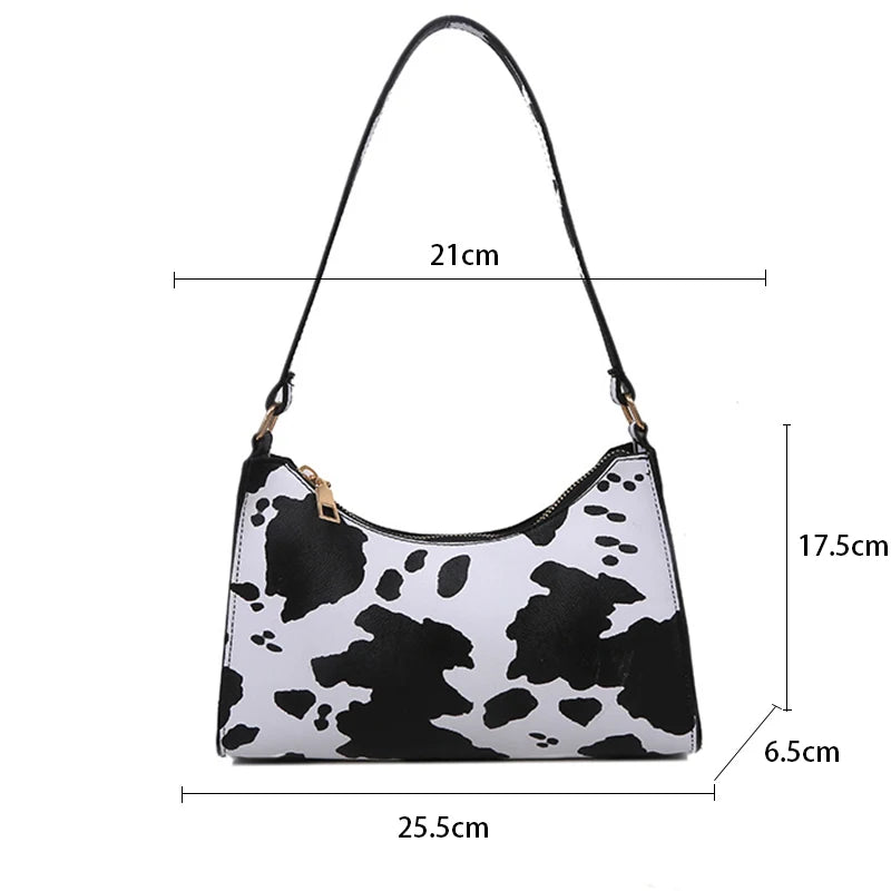 Fashion Zebra Leopard Print Women Handbag PU Leather Underarm Shoulder Bags Female Daily Totes Purse