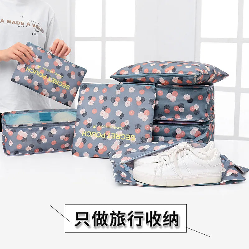 6-piece Large Size Travel Organizer Portable Suitcase Organizer Clothes Shoes Makeup Bag Luggage Organizer Travel Storage Bag