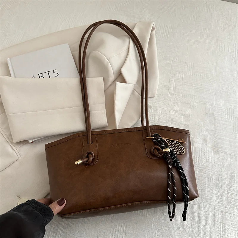 High Quality Texture Vintage Large Capacity Women's Bag Stylish Commuting Armpit Handbag Women Shoulder Bag Fashionable Tote Bag