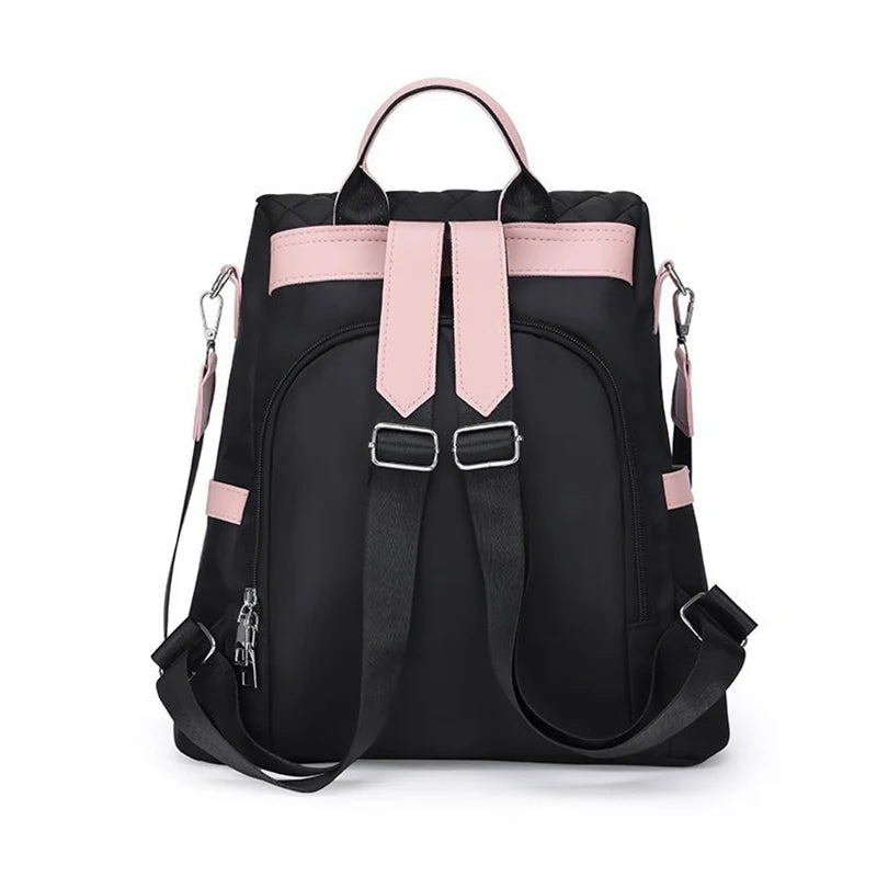 Women's Backpack Large Capacity Theft-Proof Handbag Shoulder Bag Elegant Women Travel Oxford Safety Black Backpack