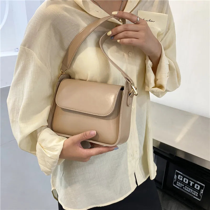 Trendy Fashion Flap Shoulder Bag For Women PU Leather Underarm Bags Designer Solid Color Armpit Handbag and Purse Girls Totes sa