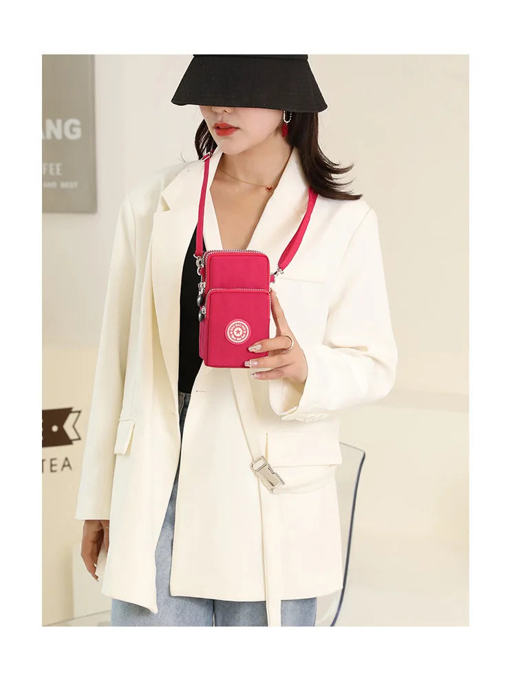 Sports Arm Bag, Women Mobile Phone Bag Running Messenger Purse Wallet, Women's Shoulder Cross Body Bags Multi Layer Zipper Pouch