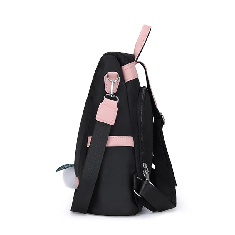 Women's Backpack Large Capacity Theft-Proof Handbag Shoulder Bag Elegant Women Travel Oxford Safety Black Backpack