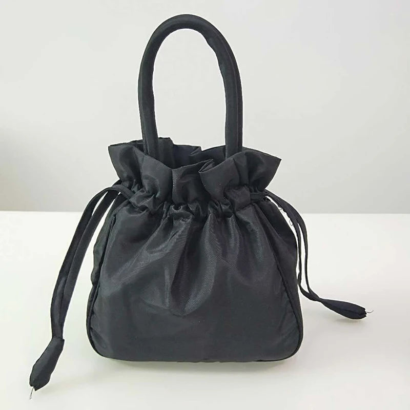 Retro Embroidery Drawstrings Handbags Storage Bags Women Purse Wallets Card Holder Bucket Shoulder Bag Wrist Bags