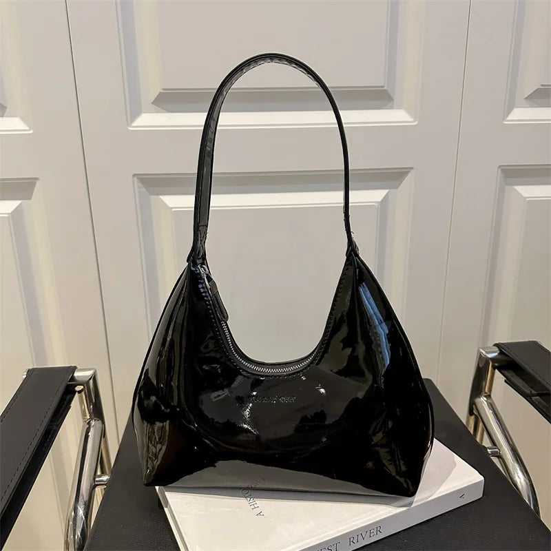 Solid Color Synthetic Leather Shoulder Underarm Bag, Retro Versatile Handbag Women Bag, Fashionable Daily Use Chic Handbag Purse