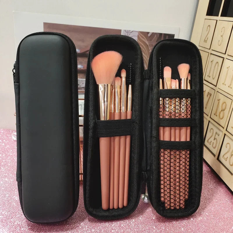 Black Cosmetic Storage Bags Waterproof Double Zipper Makeup Brushes Case Women Bag Portable Travel Brush Holder Pen case Box