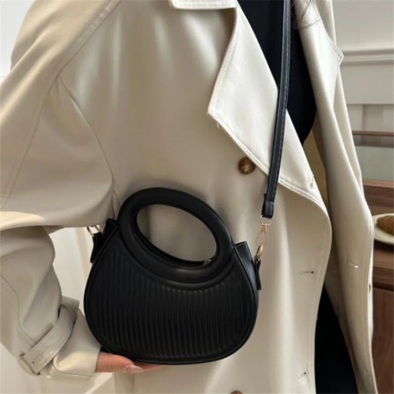 Chic Stripe Design Crossbody Bags for Women Elegant Synthetic Leather Handbag, Purse, Luxury Look Shoulder Bag for Everyday Use