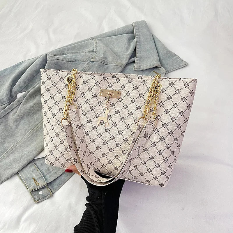 2024 Autumn and Winter New Presbyopic Handbag Shoulder Bag Large Capacity Tote Bag Women's Bag