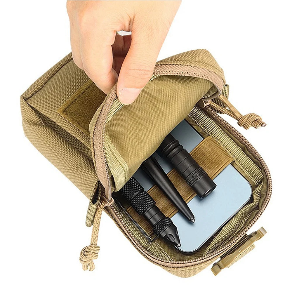 1pcs  Weatherproof Durable Tactical Phone Pouch Backpack Strap for Outdoor Hiking - Smartphone Carrying Case
