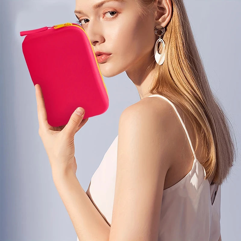 Square Silicone Storage Bag, Portable Travel Cosmetics and Toiletries Bag, Multifunctional Waterproof Cosmetic Bag with Zipper