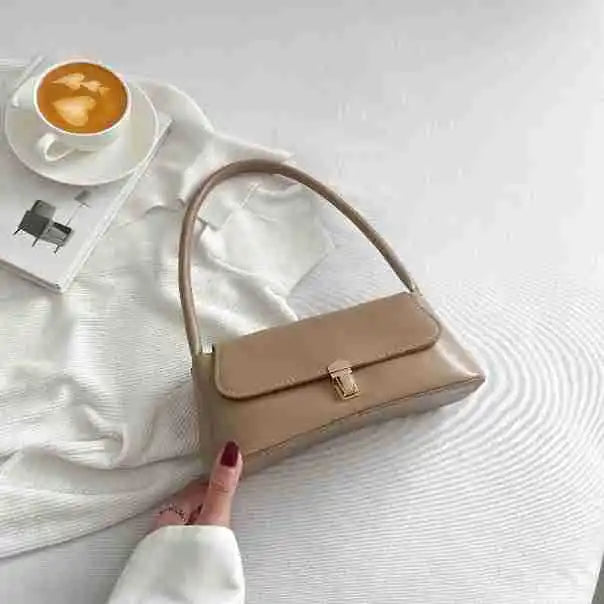 Women's Shoulder Bag Handbag Retro Underarm Bag Fashion Simple Solid Color New Hand Shoulder Bag