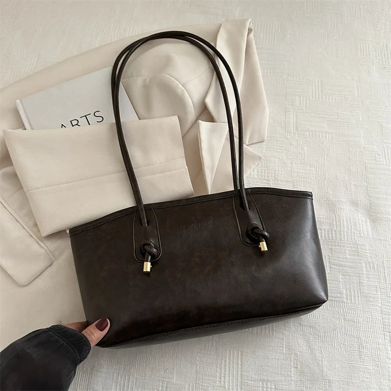 High Quality Texture Vintage Large Capacity Women's Bag Stylish Commuting Armpit Handbag Women Shoulder Bag Fashionable Tote Bag