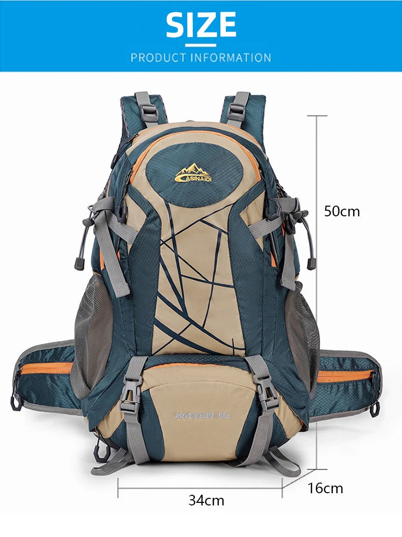 Climbing Camping Backpack Sports Travel Duffel Bag for Men Women with Shoes Outdoor Hikking Cycling Rucksack Luggage Storage Bag