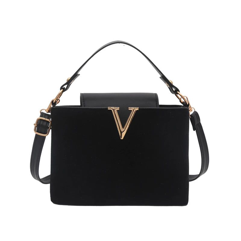Fashionable Mini Suede Women's Bag, Faux Suede Tote Bag, Simple Hardware Lock Buckle Decoration Handbag Purse Cross Body Bags