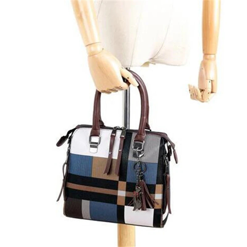 New Fashion Luxury Handbags New 4 PCS Set Women Plaid Colors Handbag Female Shoulder Bag Travel Shopping Ladies Crossbody Bag
