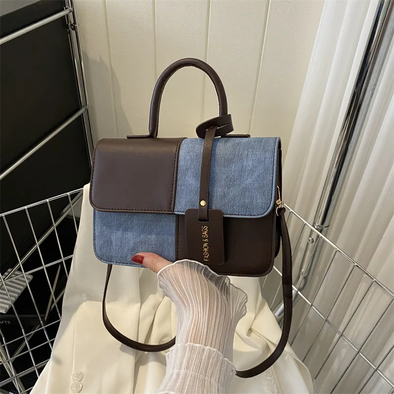 Fashionable PU Leather Handbag Women for Commuting, Stylish Single Color Blocking Handbags Shoulder Bag, Daily Outfit Tote Bag