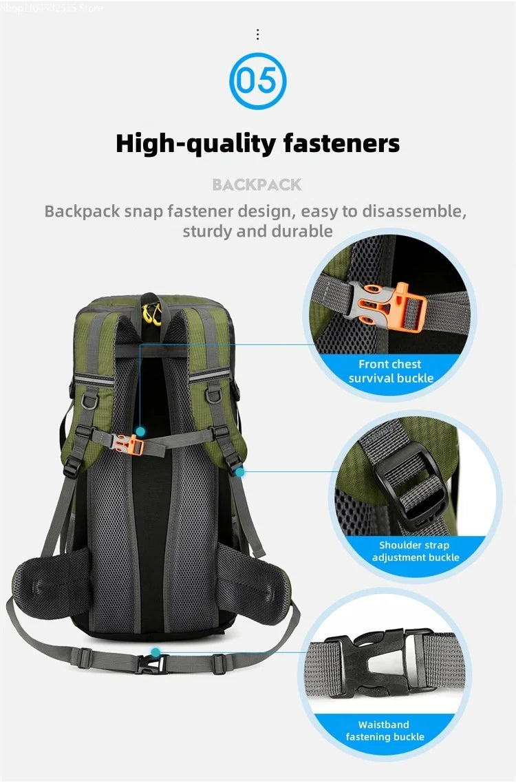 Outdoor sports backpack - hiking backpack 50L men's and women's hiking and camping bag travel backpack with dual shoulder straps