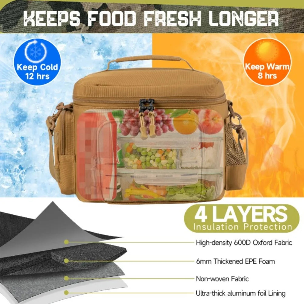 Tactical Thermal Cooler Bag picnic basket picnic cooler box camping lunch bag Outdoor Heavy Duty Lunch Box cooler insulated bags