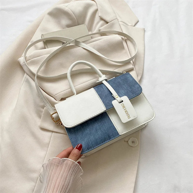 Fashionable PU Leather Handbag Women for Commuting, Stylish Single Color Blocking Handbags Shoulder Bag, Daily Outfit Tote Bag