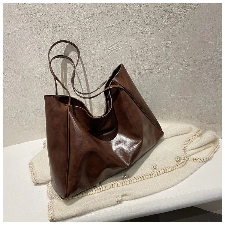 Retro PU Women's Handbag, Large Capacity Handbags Shoulder Bag, Street Leisure Shopping Tote Bag Bags, Suitable for Daily Use