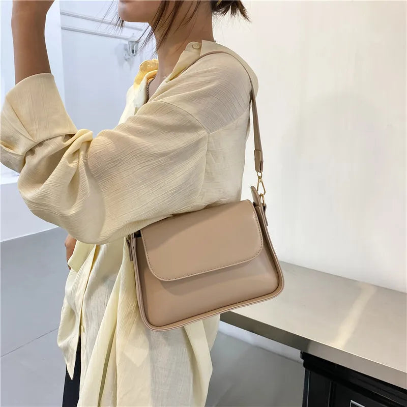 Trendy Fashion Flap Shoulder Bag For Women PU Leather Underarm Bags Designer Solid Color Armpit Handbag and Purse Girls Totes sa