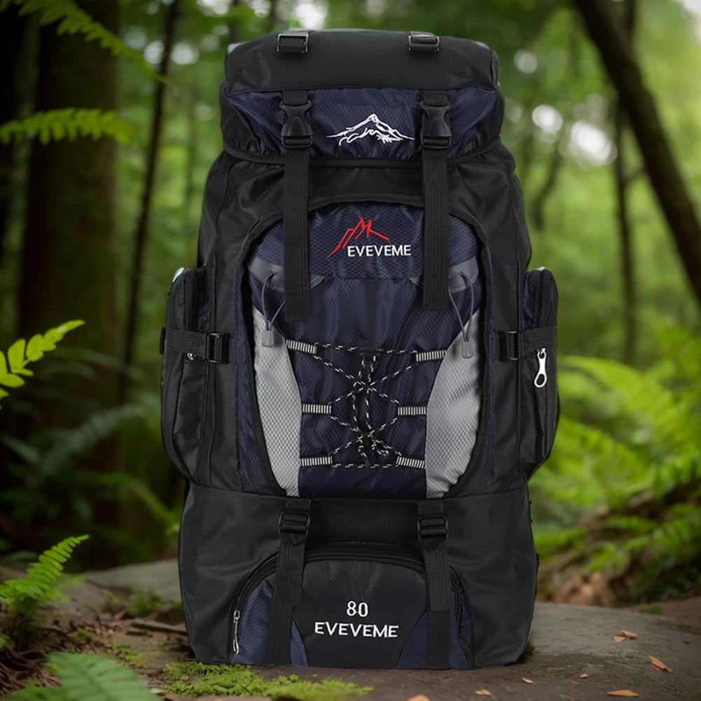 80L Climbing Backpack Large Capacity Fishing Backpack Adjustable Strap Mountain Climbing Rucksack for Outdoor Sports