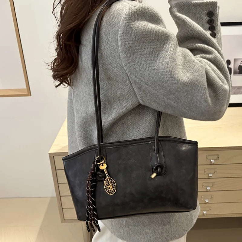 Ladies Soft Leather Shoulder Armpit Bag, Black, White, Brown, Coffee, Convertible Tote Bag, Spacious Work, Travel, Everyday Use