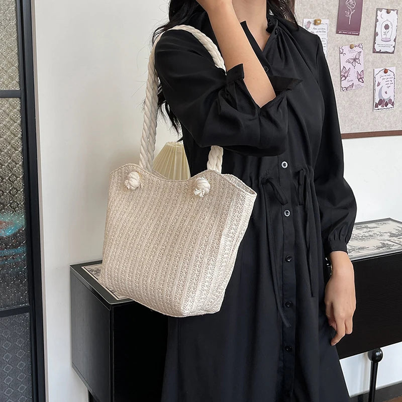 Personalized Leisure Commuter Tote Bag Summer New Fashion Simple Shoulder Bag Trend Large Capacity Handbag