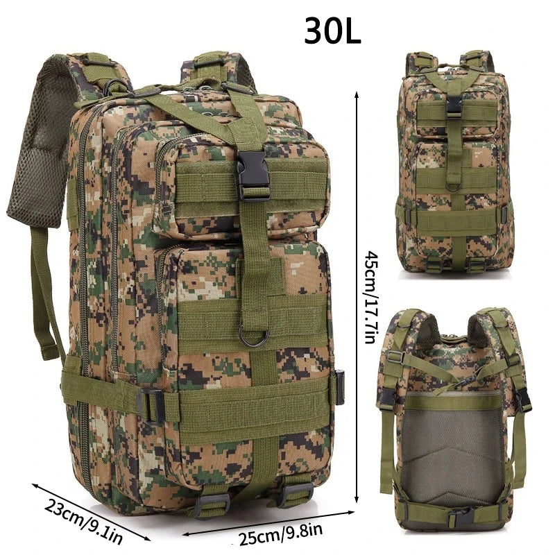 30L Outdoor Sports Mountaineering Backpack Climbing Tactical Rucksack Large Capacity Oxford Hiking Survival Bags