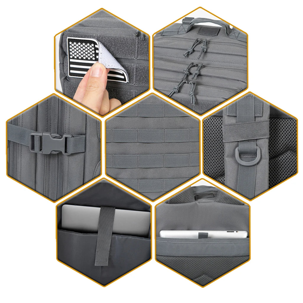 45L Tactical Backpack Molle for survival Assault Pack CCW 3 Day survival Bag Hiking Treeking Rucksack heavy duty backpack