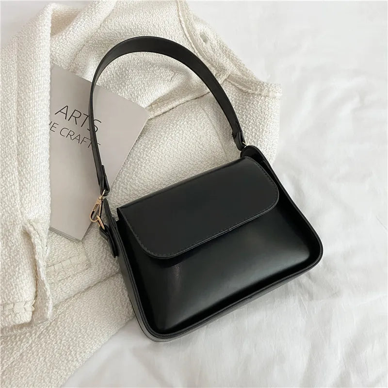Trendy Fashion Flap Shoulder Bag For Women PU Leather Underarm Bags Designer Solid Color Armpit Handbag and Purse Girls Totes sa