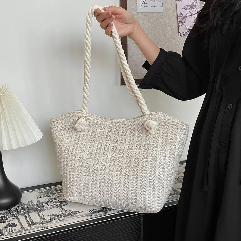 Personalized Leisure Commuter Tote Bag Summer New Fashion Simple Shoulder Bag Trend Large Capacity Handbag