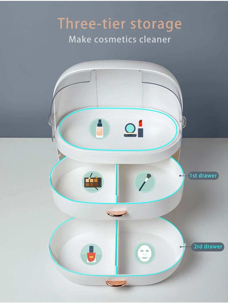 Makeup Container Polish Box Desktop Storage Organizer Makeup Drawer Large Box Cosmetic Capacity Storage Nail Jewelry Organizer