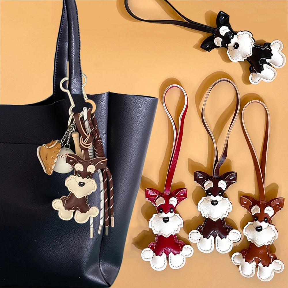 Women Bag Charms Dog Shaped Car Keychain Keyring Pandents Tote Bag Accessories Bag Pendant Handbag Rope 3D Gift Bag Ornament Y2K