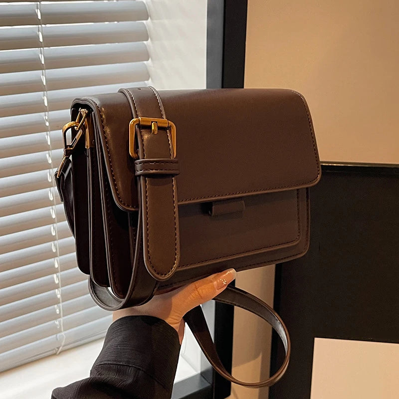 Sewing Thread Women's Shoulder Bags Pu Hasp Ladies Crossbody Bags on Sale 2024 High Quality Free Shipping Bolsas Femininas
