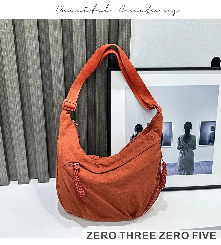 Casual Nylon Hobos Crossbody Bag for Women Designer Shoulder Bags Large Capacity Tote Bag Lady Travel Shopper Bag Female Purses