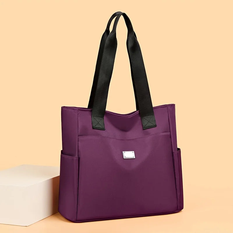 DISSEFA-TECH Women's Stylish Nylon Tote Bag - Durable, Multi-Pocket, Zipper Closure | Perfect for Shopping, Work, Daily Travel