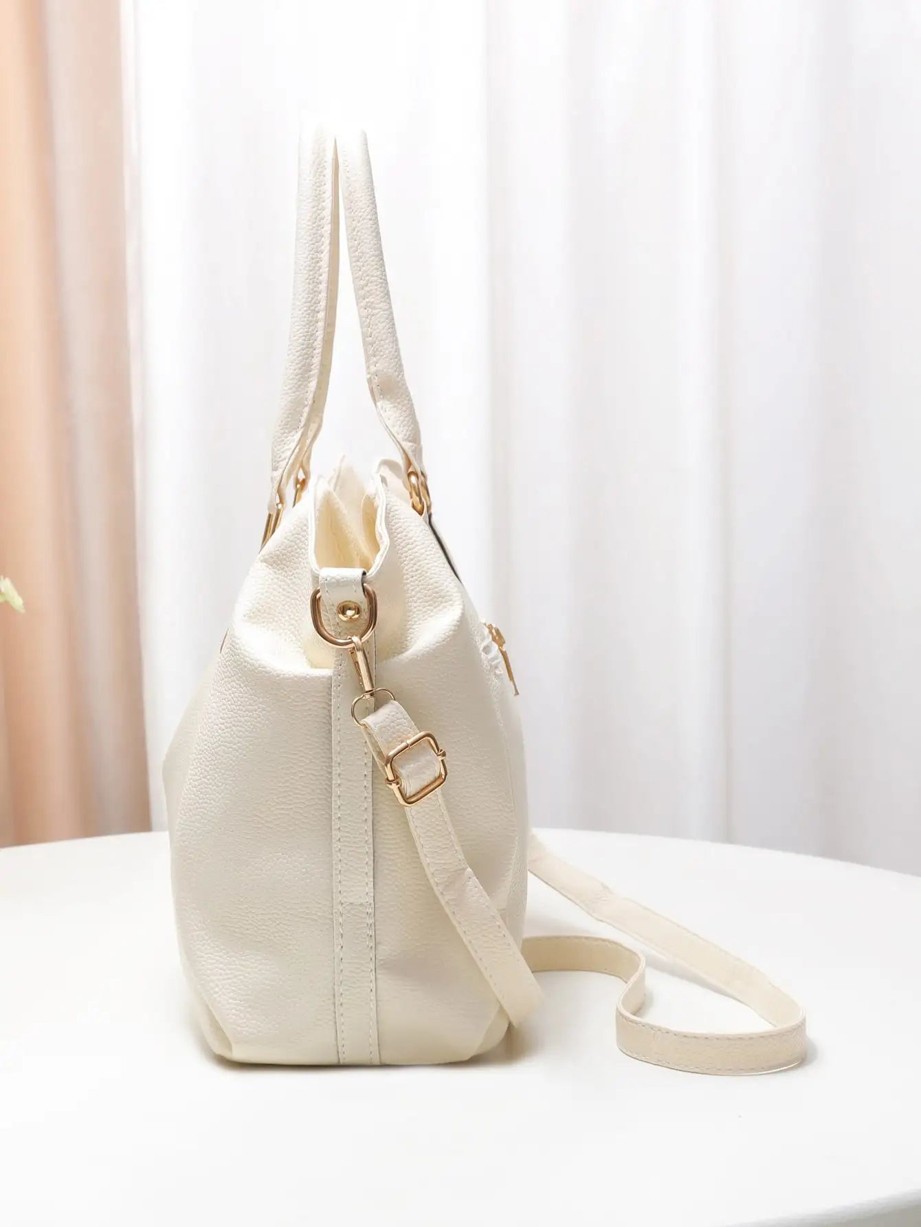 Casual and fashionable women's shoulder bag solid color soft large capacity handbag crossbody bag