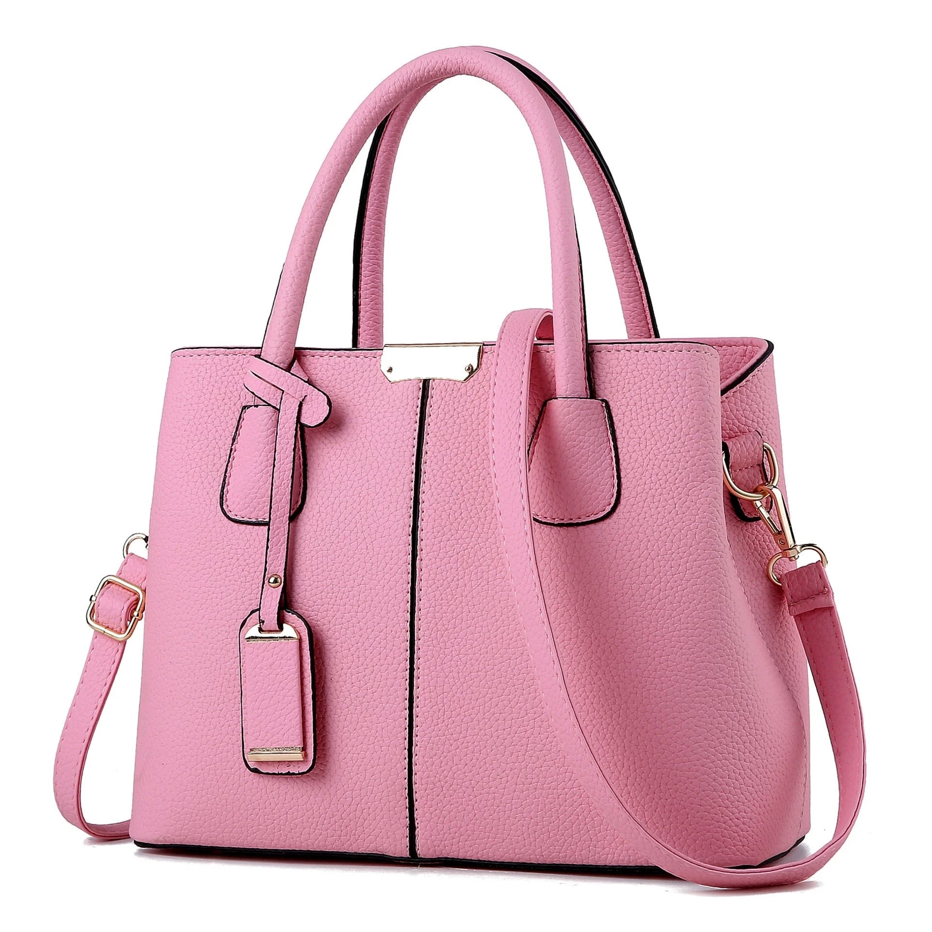 Shaping PU Leather Handbag, Stylish Versatile Tote Shoulder Bag, Large Capacity Crossbody Bag with Adjustable Straps,Zip Closure