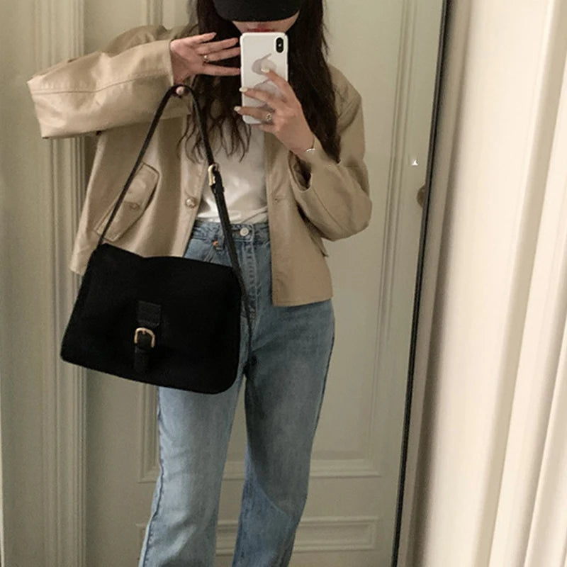 Matte Leather Large Capacity Handbag Female Underarm Shoulder Bag Fashion Messenger Crossbody Bags for Women Luxury Design Totes